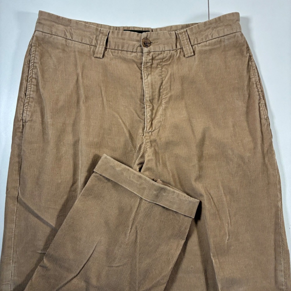 Vintage Eddie Bauer Corduroy Pants 33x31 Tan Relaxed Fit Cuffed Straight 90s